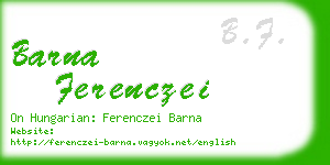 barna ferenczei business card